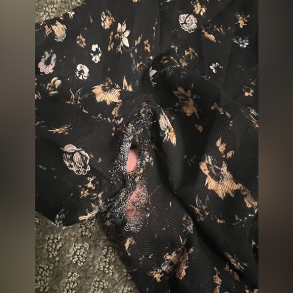 IRO Womens Casual Long Sleeve Floral Tie Neck Maxi Dress Black Size 40 Us 8 - Picture 10 of 14